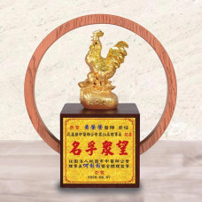 創意獎座-琉金-大吉大利(雞)-金箔獎盃