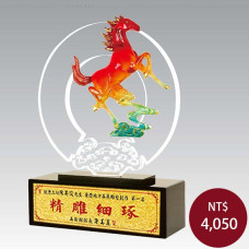 手工描金雕塑-馬到成功(中)