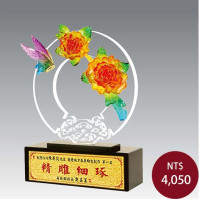 手工描金雕塑-花開富貴(中)