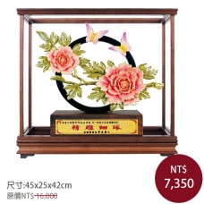 琺瑯彩雕塑玻璃櫥-花開富貴 琺瑯彩雕塑玻璃櫥-花開富貴