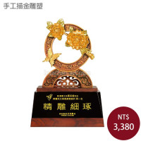 手工描金雕塑-花開富貴(小)