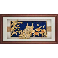 立體金箔畫-黃金畫-花團錦簇133x69cm 立體金箔畫-黃金畫-花團錦簇133x69cm