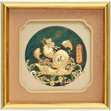 立體金箔畫-黃金畫-財富滿滿(30x30cm) 立體金箔畫-黃金畫-財富滿滿(30x30cm)