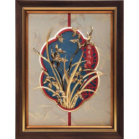 純金-金箔畫-【黃金畫-蘭香怡德】(26x33cm)