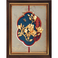 純金-金箔畫-【黃金畫-玉堂富貴】(26x33cm)