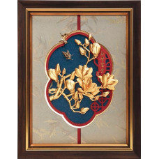 純金-金箔畫-【黃金畫-玉堂富貴】(26x33cm) 純金-金箔畫-【黃金畫-玉堂富貴】(26x33cm)