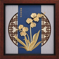立體金箔畫-黃金畫-蘭香怡德30x30cm 立體金箔畫-黃金畫-蘭香怡德30x30cm