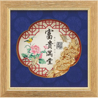 金箔畫-黃金畫-純金(富貴滿堂-B)23x23cm