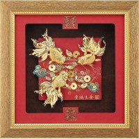 立體金箔畫-黃金畫-純金(金玉滿堂)24x24cm