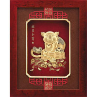 立體金箔畫-豬事如意(26x33cm)
