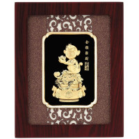 立體金箔畫-金猴聚財20x25cm 立體金箔畫-金猴聚財20x25cm