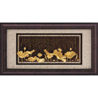 立體金箔畫-黃金畫-蓮花心經69x133CM 立體金箔畫-黃金畫-蓮花心經69x133CM