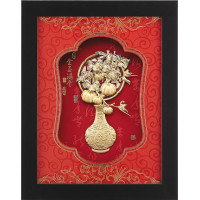 立體金箔畫-黃金畫-金玉滿堂(南瓜)27x34cm 立體金箔畫-黃金畫-金玉滿堂(南瓜)27x34cm