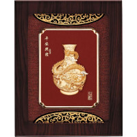 立體金箔畫-黃金畫-純金(平安興隆)27x34cm