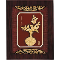 立體金箔畫-黃金畫-純金(事事如意)27x34cm
