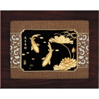 立體金箔畫-黃金畫-連年有餘27x34cm 立體金箔畫-黃金畫-連年有餘27x34cm