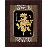 立體金箔畫-黃金畫-花開富貴27x34cm 立體金箔畫-黃金畫-花開富貴27x34cm