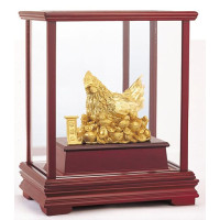 純金箔雕塑大櫥窗-聚財雞 純金箔雕塑大櫥窗-聚財雞