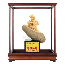 原石玻璃櫥-達摩